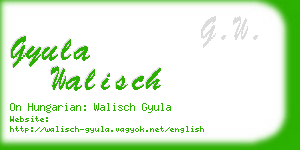 gyula walisch business card